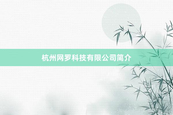 杭州网罗科技有限公司简介